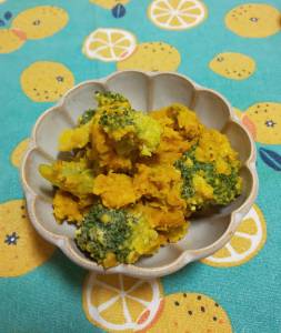 かぼちゃとブロッコリーのアーモンドサラダ