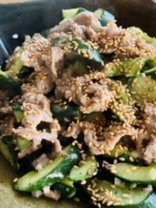 きゅうりと豚肉の香り炒め