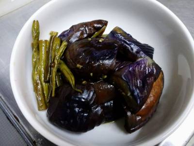 なすとモロッコいんげんの炊いたん