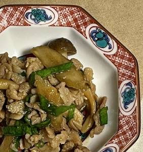 ごぼうと豚肉のいため煮