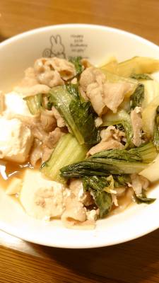青菜たっぷり肉豆腐