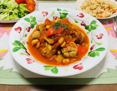 豚肉と大豆のバスク風