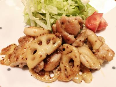 れんこんと鶏もものはちみつレモンソテー