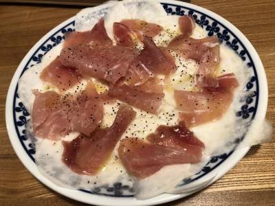 かぶと生ハムのカルパッチョ