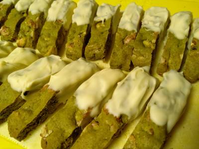 抹茶とホワイトチョコのビスコッティ