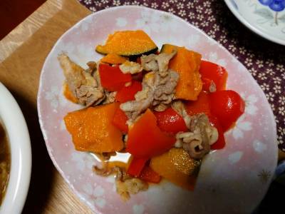 かぼちゃと豚肉の煮物