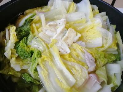 白菜と豚肉のチーズ鍋