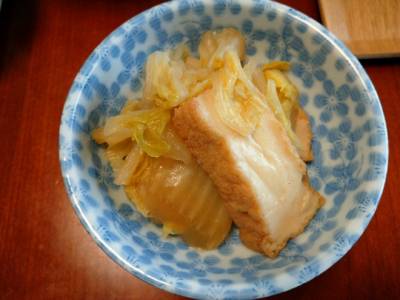 厚揚げと白菜のしょうが煮