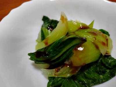 チンゲンサイの中国風ソース