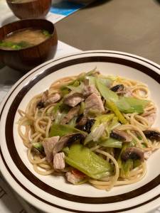 鶏肉とマッシュルームのパスタ