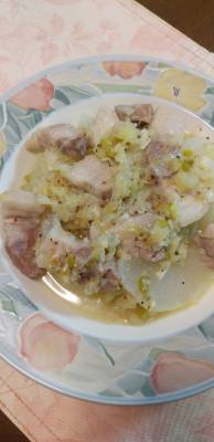 大根と豚バラのねぎマスタードソース