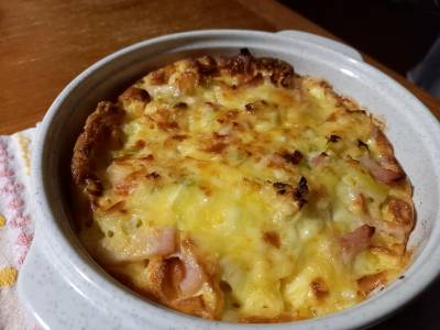 ねぎとハムのキッシュ風