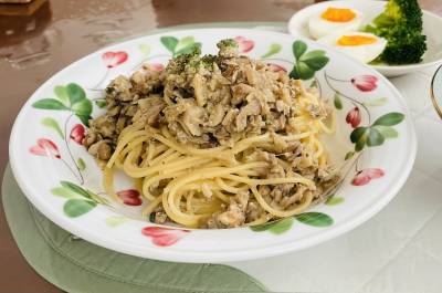 かきときのこのクリームソースパスタ