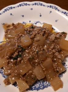 コロコロ大根の炒めマーボー