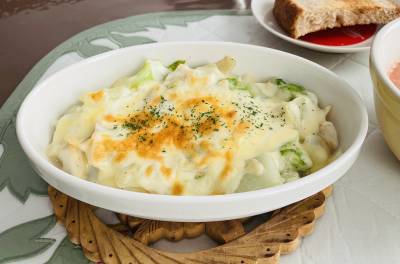 白菜とたらのグラタン