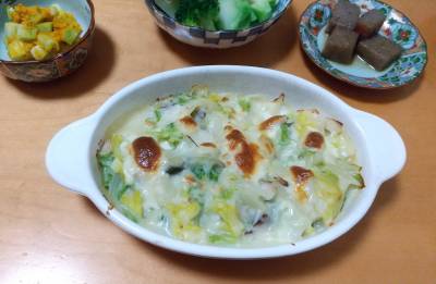 白菜とたらのグラタン