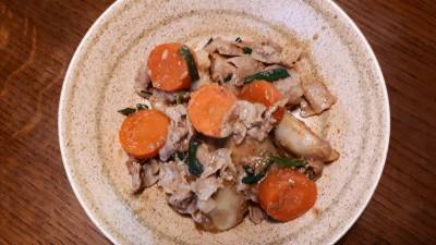 里芋と豚肉のごまみそ煮