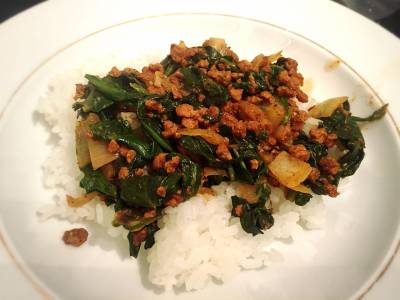 ほうれんそうとひき肉のカレー