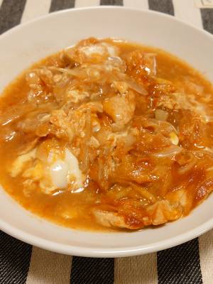 ささ身のケチャップ卵とじ