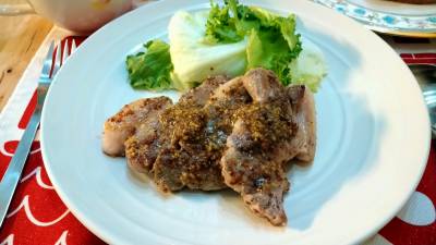 ポークソテー 粒マスタードソース