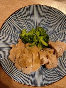 蒸し鶏のレモンしょうがだれ