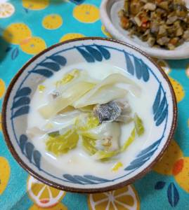 白菜とたらの豆乳クリーム煮