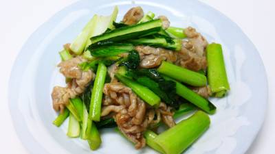 豚肉と小松菜のサッと炒め