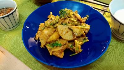 かぶと鶏むね肉のカレーマヨ炒め