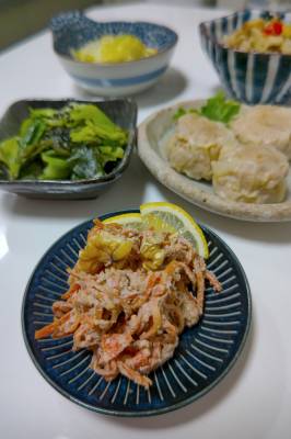 にんじんのくるみ酢あえ