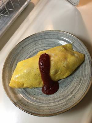 マッシュルームとハムのオムライス