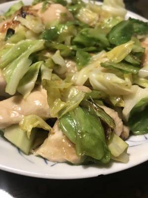 ささ身とキャベツの甘酢炒め