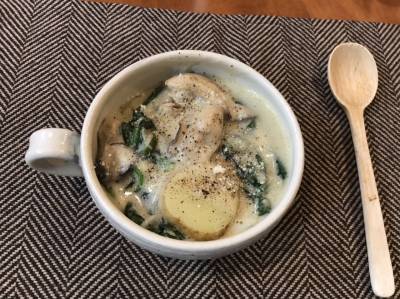 かきとほうれんそうのクリーム煮