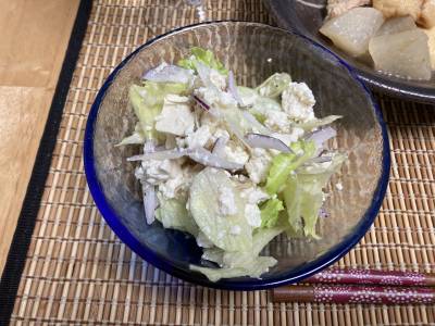 くずし豆腐と野菜のサラダ