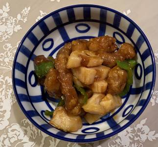 れんこんの黒酢酢豚