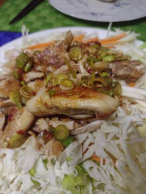 蒸し鶏のパリパリ焼き