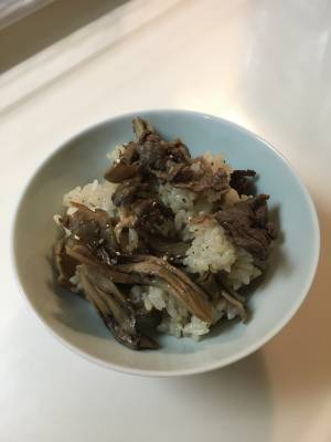 まいたけと牛肉の混ぜご飯
