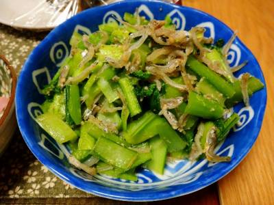 小松菜とじゃこの炒め物