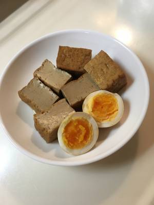 ゆで卵と厚揚げの甘辛煮