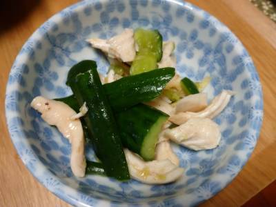 ささ身ときゅうりのしょうがあえ