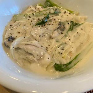 かきとほうれんそうのクリーム煮