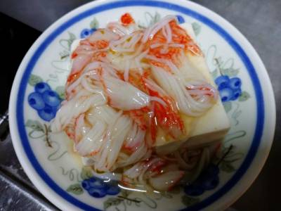 豆腐のかにかまあんかけ