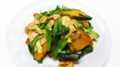 豚肉とかぼちゃのしょうゆ炒め