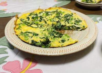 小松菜たっぷりチーズオムレツ