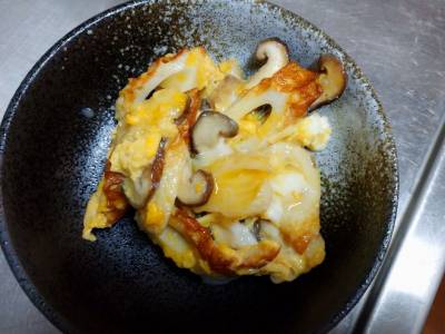 しいたけとちくわの卵とじ