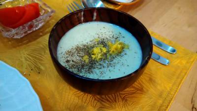 長芋の白みそ豆乳スープ