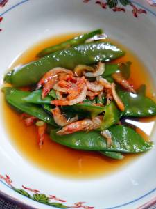 絹さやと桜えびのサッと煮