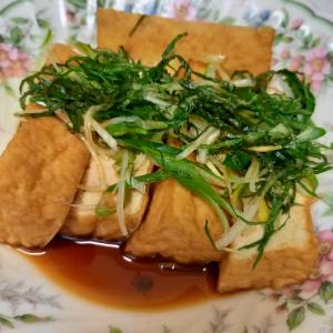 厚揚げの薬味のせ