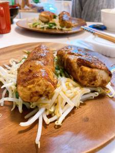 肉巻き豆腐のしょうが焼き