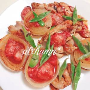 鶏肉のいちごソース