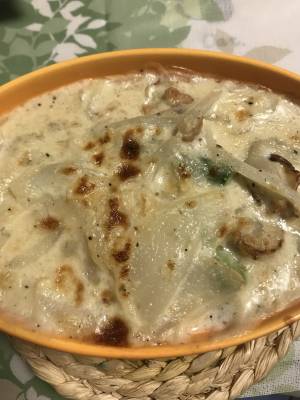 アスパラガスと帆立ての春グラタン